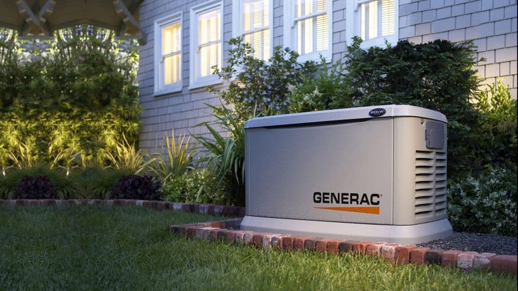 Generac home generator installed by house